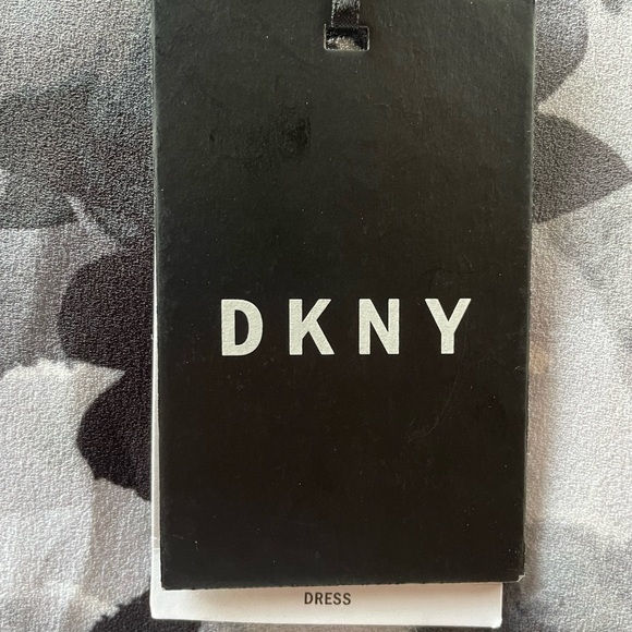 Never worn, DKNY black and white knee length A-line floral dress. - Picture 3 of 5